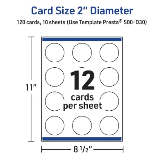 Avery&reg; Cards, 2" Diameter, Gold & Navy Border w/ Florals, 120ct image {4}