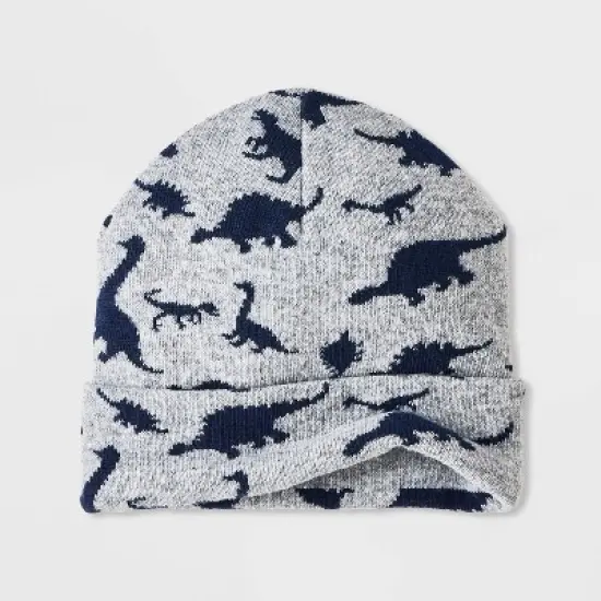 Boys' Dino Beanie & Neck Gaiter - Cat & Jack&trade; Gray image {1}