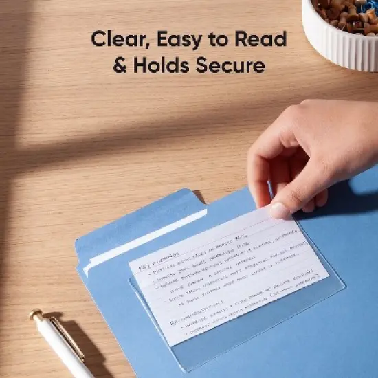 Smead Self-Adhesive Poly Pockets Top Load 5-5/16 x 3-5/8 Clear 100/Box 68153 image {3}