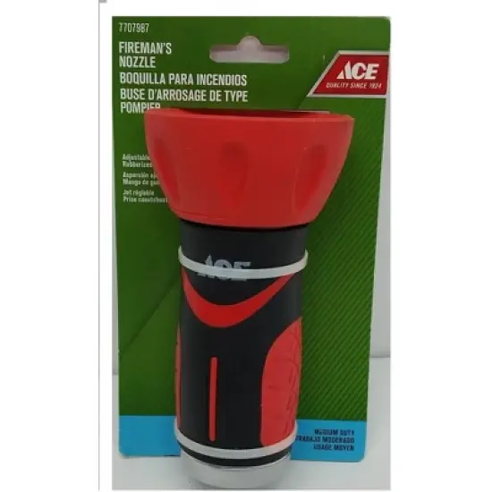 ACE High Pressure Fireman's Nozzle Plastic Medium Duty, Red image {1}