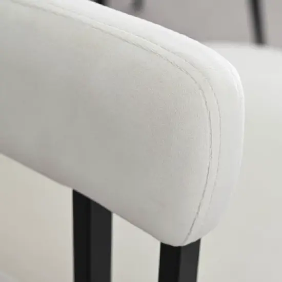 Set of 8 Modern Velvet Dining Chairs, Upholstered Armchairs with Metal Legs, Contemporary Accent Chairs for Dining Room & Kitchen-Maison Boucle image {6}