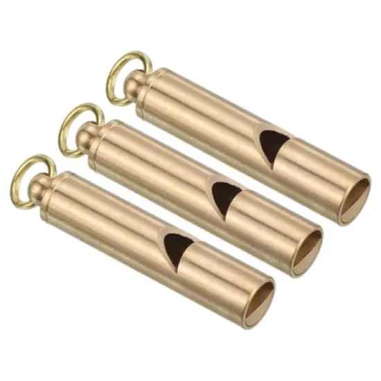 Unique Bargains Brass Compact Lightweight Water Resistant Survival Signal Whistles 3 Pcs image {4}
