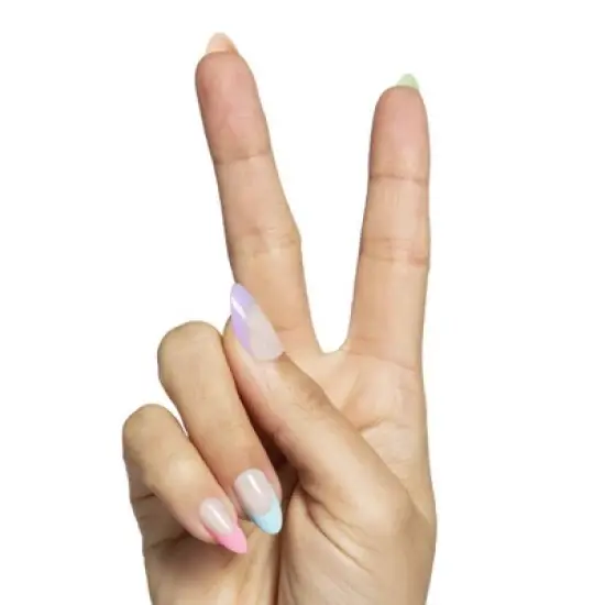 Olive & June Press-On Fake Nails - M Almond - Pastel Neon French - 42ct image {2}