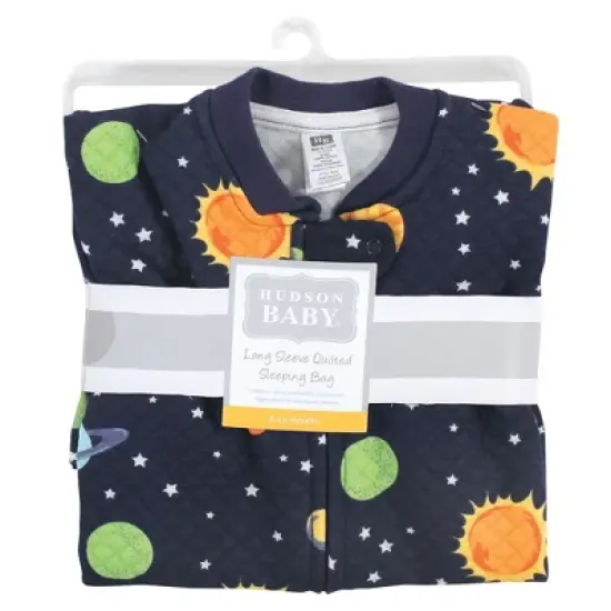 Hudson Baby Infant Boy Premium Quilted Long Sleeve Sleeping Bag and Wearable Blanket, Solar System image {1}