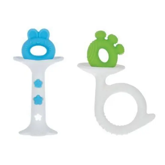 Nuby Silicone Teether - Neutral Red and Blue - 2pk image {9}