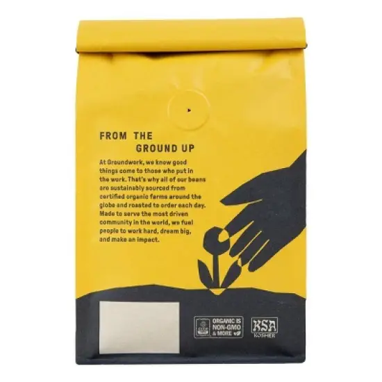 Groundwork Organic Black Gold Whole Bean Dark Roast Coffee - 12oz image {1}