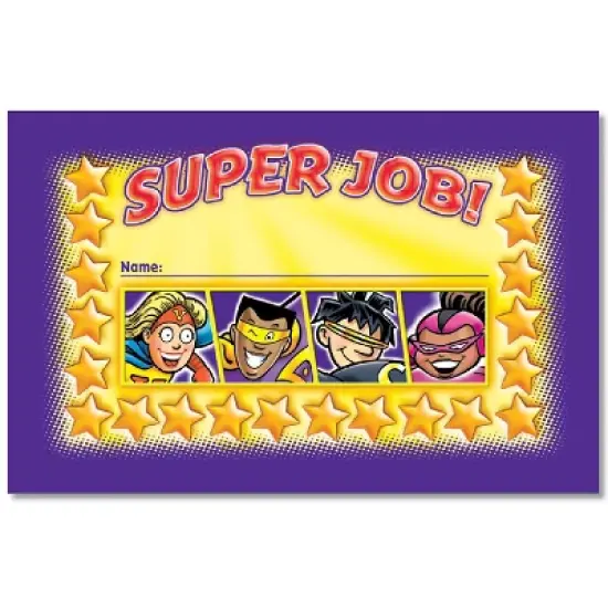 North Star Teacher Resources Superheroes Incentive Punch Cards 36 Per Pack 6 Packs (NST2410-6) image {1}