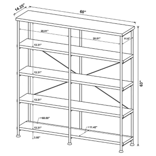 Analiese 4 Shelf Double Bookcase - Coaster image {7}