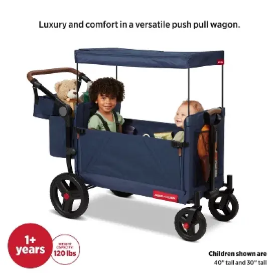Radio Flyer Atlas Kid and Cargo Stroller Wagon - Blue image {3}
