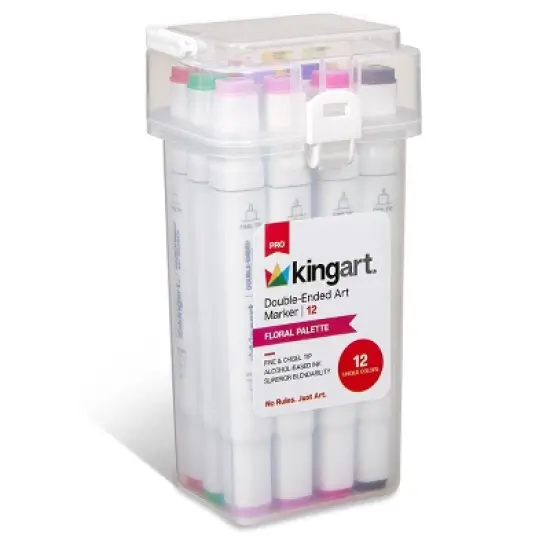 KINGART PRO Double-Ended Markers 12 Floral Colors image {7}