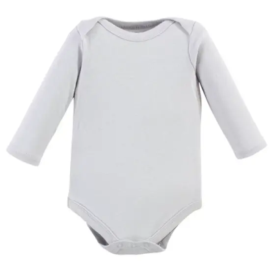 Luvable Friends Cotton Long-Sleeve Bodysuits 5pk, Unisex Basic Elephant image {3}