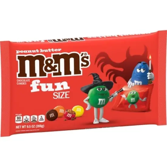 M&M's Halloween Peanut Butter Fun Size Individually Wrapped Candy Chocolates - 9.5oz image {7}