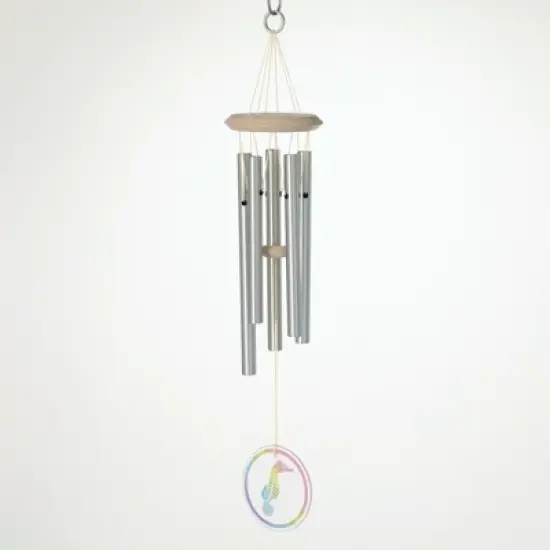Woodstock Windchimes Coastal Chime Glass, Sea Horse, Wind Chimes For Outside, Wind Chimes For Garden, Patio, and Outdoor Decor, 22"L image {1}