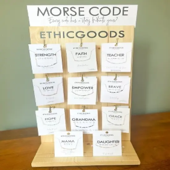 ETHIC GOODS Women's Dainty Stone Morse Code Necklace [LOVE] image {2}