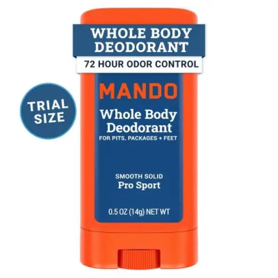 Mando Whole Body Men's Smooth Solid Deodorant Pro-Sport - Trial Size - Aluminum-Free 0.5oz image {9}