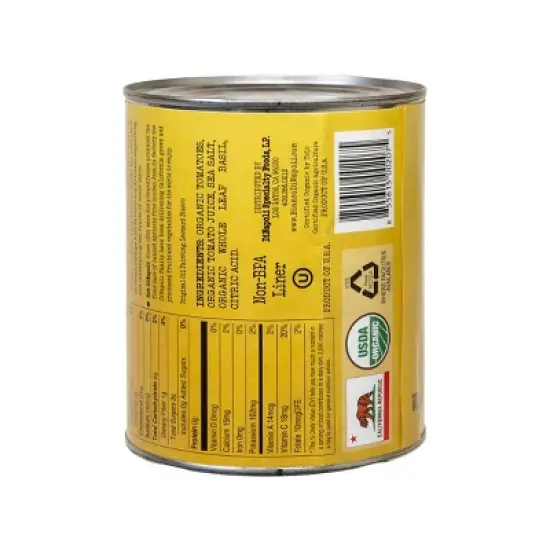 Bianco DiNapoli Organic Whole Peeled Tomatoes with Basil - 28oz image {1}