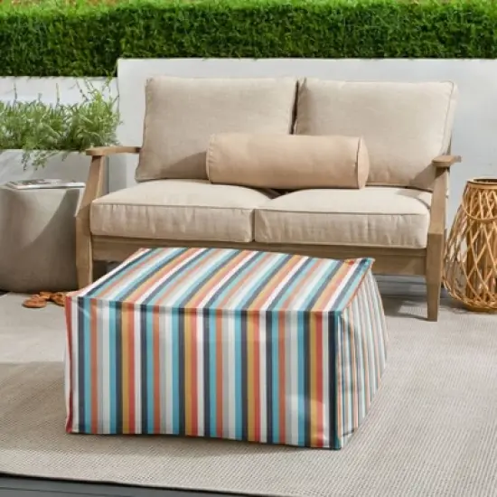Sorra Home Subrella Bean Fabric Outdoor Patio Pouf image {1}