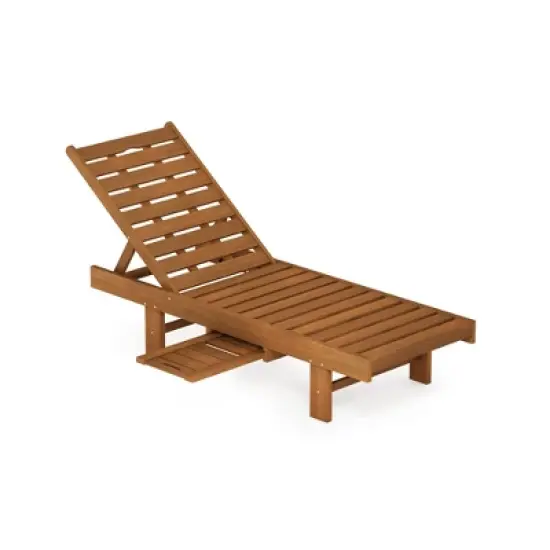 HOMLUX Outdoor Patio Lounge Chair Chaise Recliner with Adjustable Backrest & Side Tray image {7}