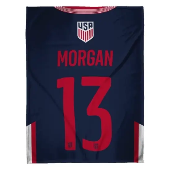 Sleep Squad US Women's Soccer Alex Morgan 60 x 80 Raschel Plush Jersey Blanket image {1}