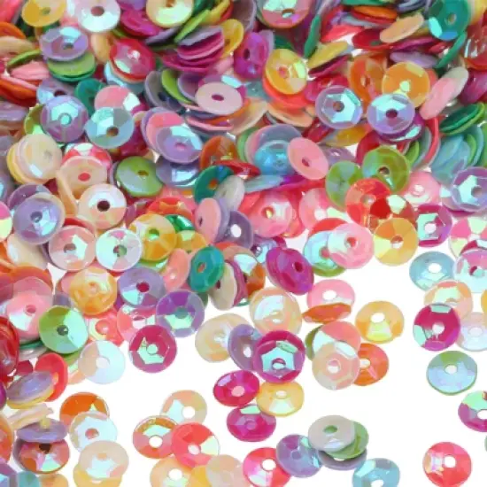 Unique Bargains Loose Shine Smooth DIY Crafts Cup Iridescent Sequins 3000 Pcs Multicolored image {3}