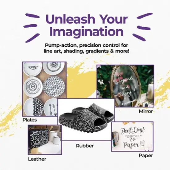 PINTAR Premium Acrylic Paint Pens - 3 Black & 3 White(6-Pack) Extra Fine Tip(0.7) Rock Painting, Wood, Paper, Fabric, Craft Supplies, DIY Project image {3}