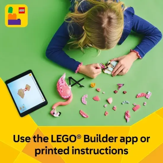 LEGO Creator 3 in 1 Wild Animals: Pink Flamingo Toy with 3 Building Options, Pink Flamingo, Cockatoo or Axolotl 31170 image {5}