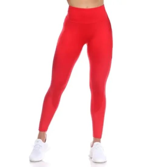 Women's High-Waist Mesh Fitness Leggings - White Mark image {6}