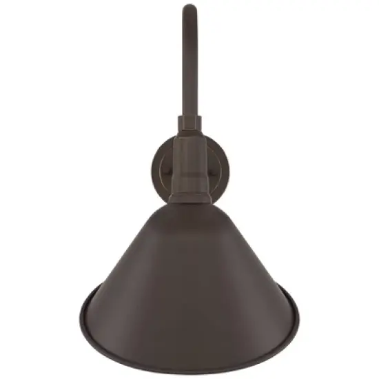 Franklin Iron Works Neihart Rustic Farmhouse Outdoor Wall Light Fixtures Set of 2 Bronze Gooseneck Arm Downlight 18 1/4" for Post Exterior image {6}