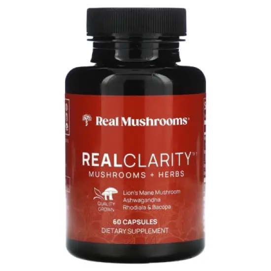 Real Mushrooms RealClarity, Mushrooms + Herbs, 60 Capsules image {4}