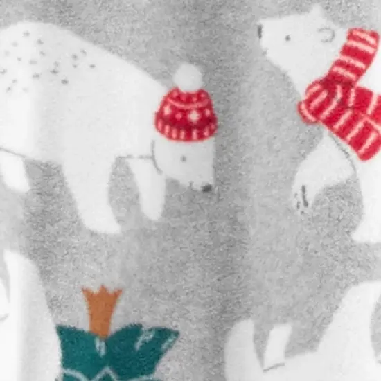 Carter's Just One You&reg;️ Toddler Boys' 2pk Buffalo Checkered Reindeer and Polar Bears Fleece Footed Pajama - Black/Red image {1}