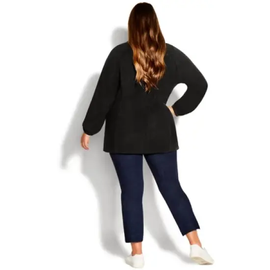 Women's Plus Size Polar Fleece Zip Jacket - black | AVENUE image {3}