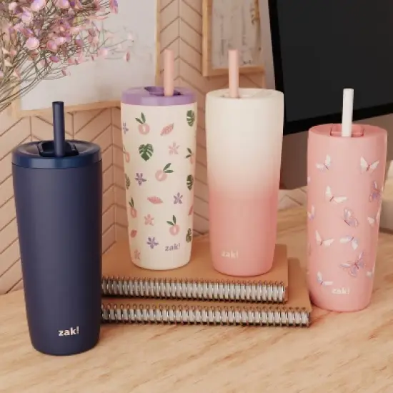 Zak Designs 20 fl oz Stainless Steel Straw Tumbler image {5}