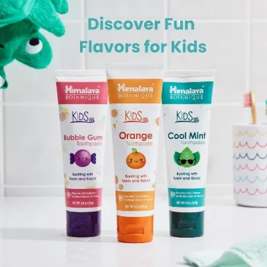 Himalaya Botanique Kids Toothpaste, Cool Mint Flavor 4 oz image {4}