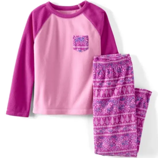 Lands' End Kids Long Sleeve Pocket Fleece Pajama Set image {5}