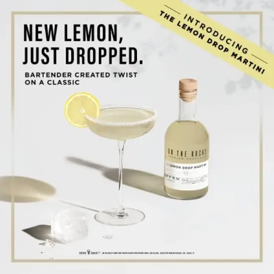 On The Rocks Lemon Drop Martini Cocktail - 375ml Bottle image {8}