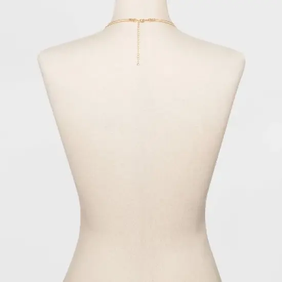 Filigree Disc with Glitter Layered Necklace - A New Day&trade; Gold image {2}