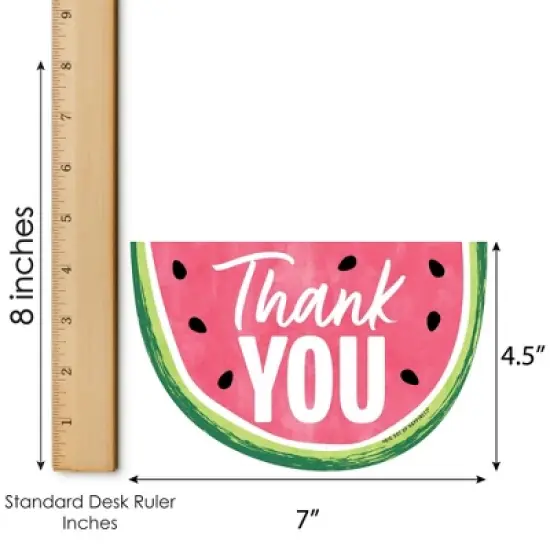 Big Dot of Happiness Sweet Watermelon - Shaped Thank You Cards - Fruit Party Thank You Note Cards with Envelopes - Set of 12 image {4}