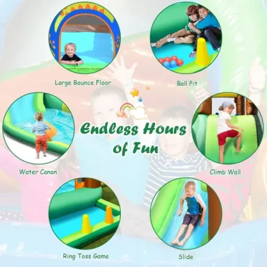 Bountech Inflatable Waterslide Bounce House Climbing Wall without Blower image {5}