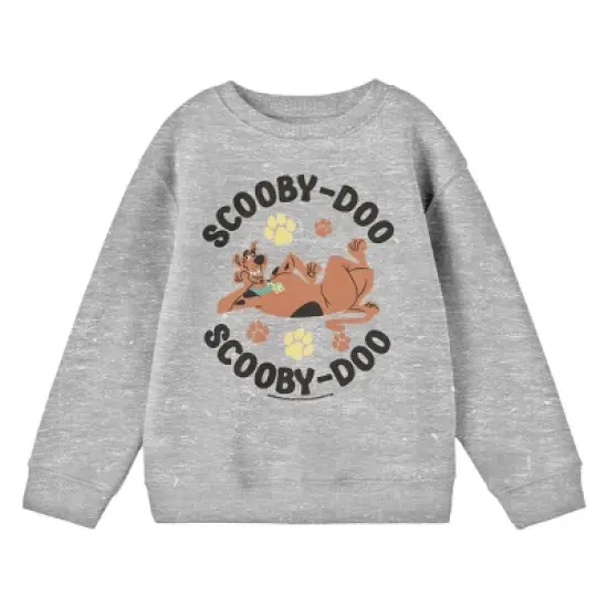 Scooby Doo Chilling Crew Neck Long Sleeve Athletic Heather Youth Sweatshirt image {2}