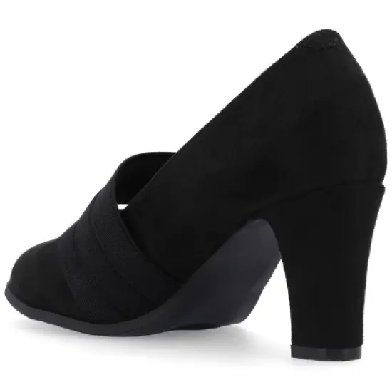 Journee Collection Womens Loren Comfort Insole Wide Width Round Toe Mid Block Heel Pumps image {6}