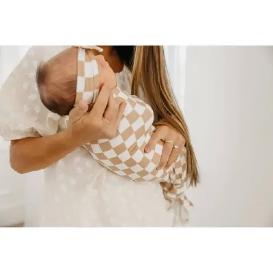 Copper Pearl Premium Knit Swaddle Blanket - Rad Check image {3}