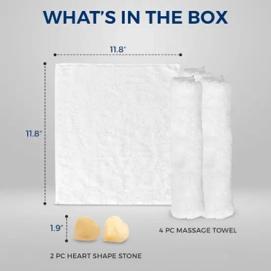 SereneLife Heart-Shaped Salt Massage Stones Set with Towel (ACCPSLMSGST100)&mdash;2 Stones, 4 Towels image {2}