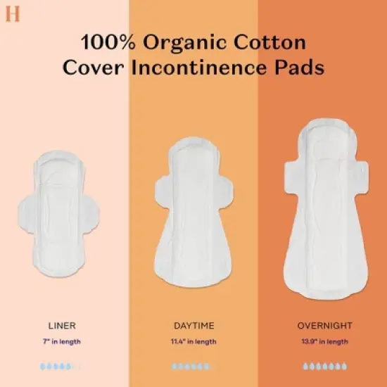 The Honey Pot Company, Non-Herbal Overnight Incontinence Pads with Wings, Organic Cotton Cover - 16ct image {4}