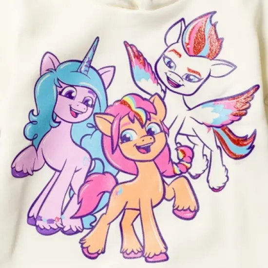 My Little Pony Zipp Storm Sunny Starscout Izzy Moonbow Girls Pullover Fleece Hoodie and Leggings Outfit Set Toddler image {5}