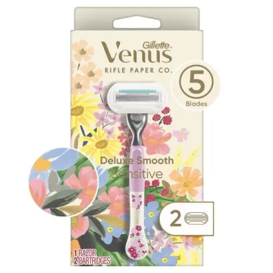 Rifle Paper Co. + Venus Deluxe Smooth Sensitive Razor + 2 Refills image {1}