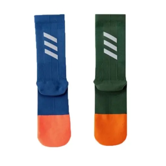 Anna-Kaci Unisex Athletic Crew Socks Two-Pack with Colorblock Design and Arch Compression Support image {7}