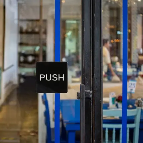 Unique Bargains Acrylic Self-Adhesive Business Push Pull Door Sign 2 Pairs image {2}