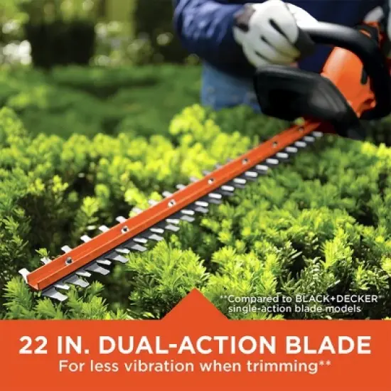 Black & Decker LHT2220 20V MAX Lithium-Ion Dual Action 22 in. Cordless Electric Hedge Trimmer Kit (1.5 Ah) image {12}