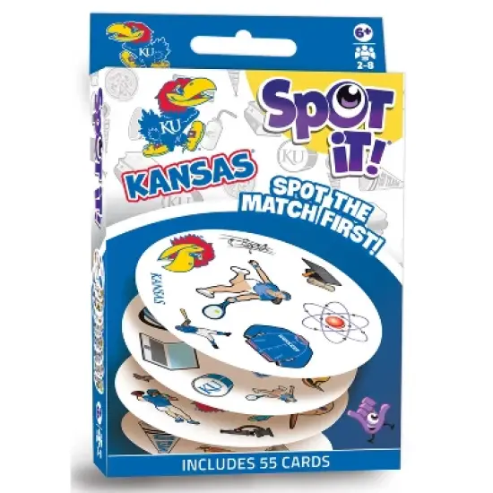 MasterPieces Officially Licensed NCAA Kansas Jayhawks Spot It Game for Kids and Adults image {1}