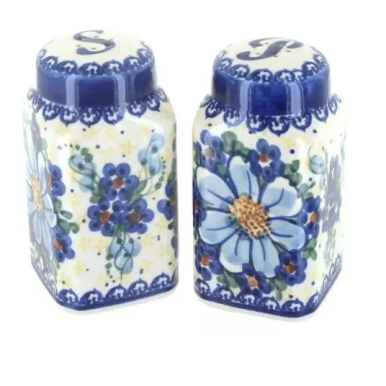 Blue Rose Polish Pottery 320 Vena Large Salt & Pepper Shakers image {6}